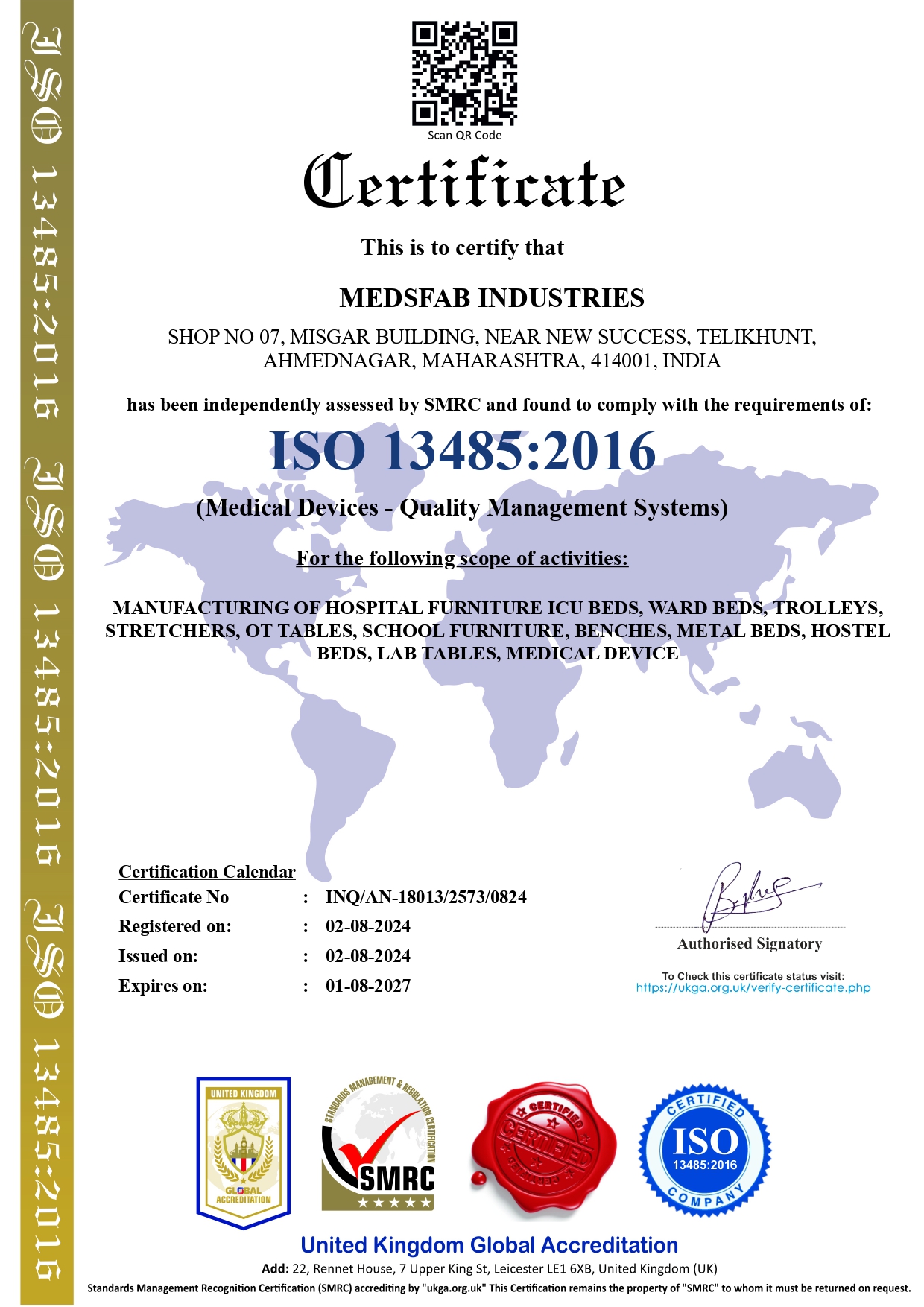 ISO 13485 Certificate