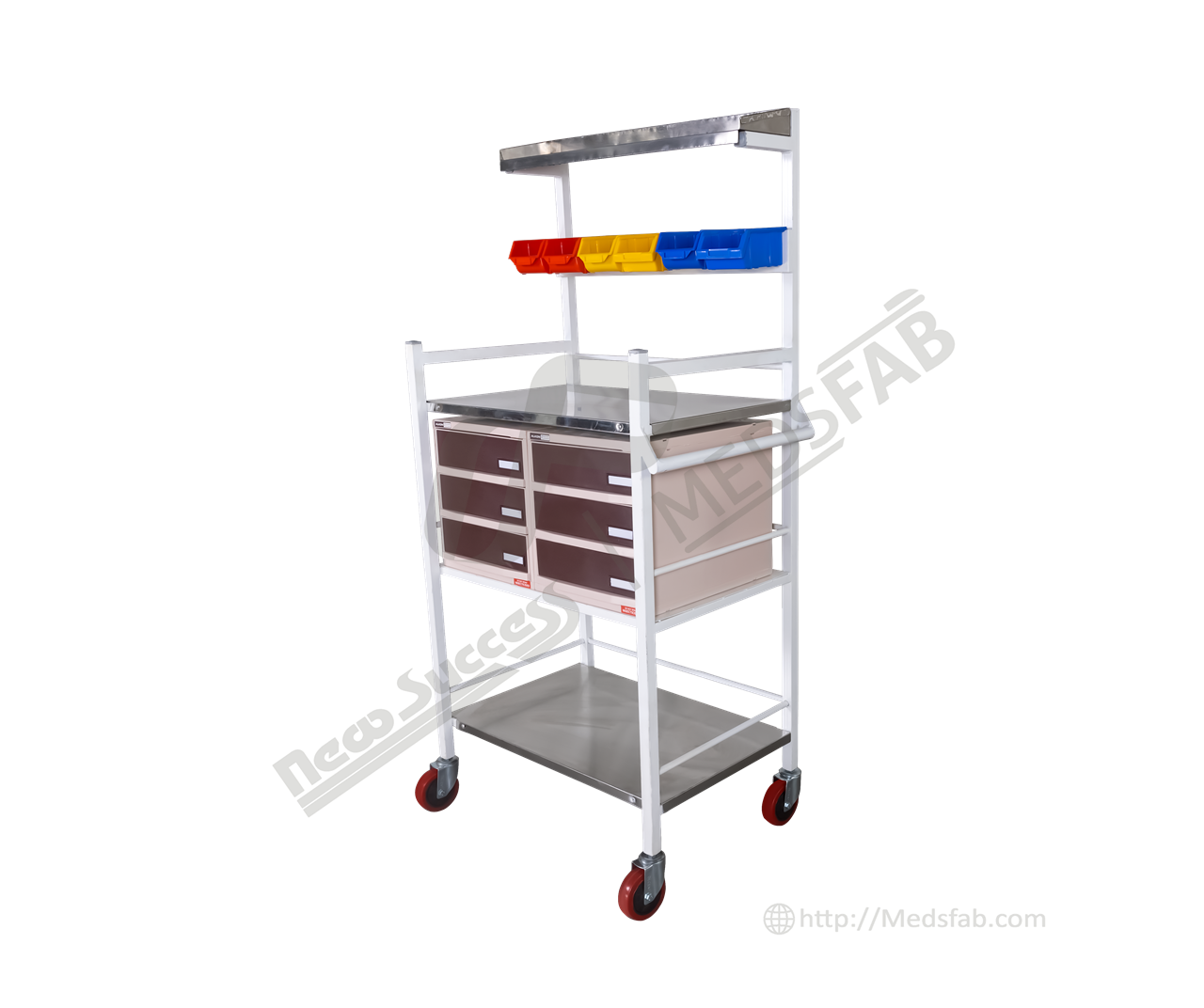 9102 CRASH CART EMERGENCY TROLLEY S.S.TOP
