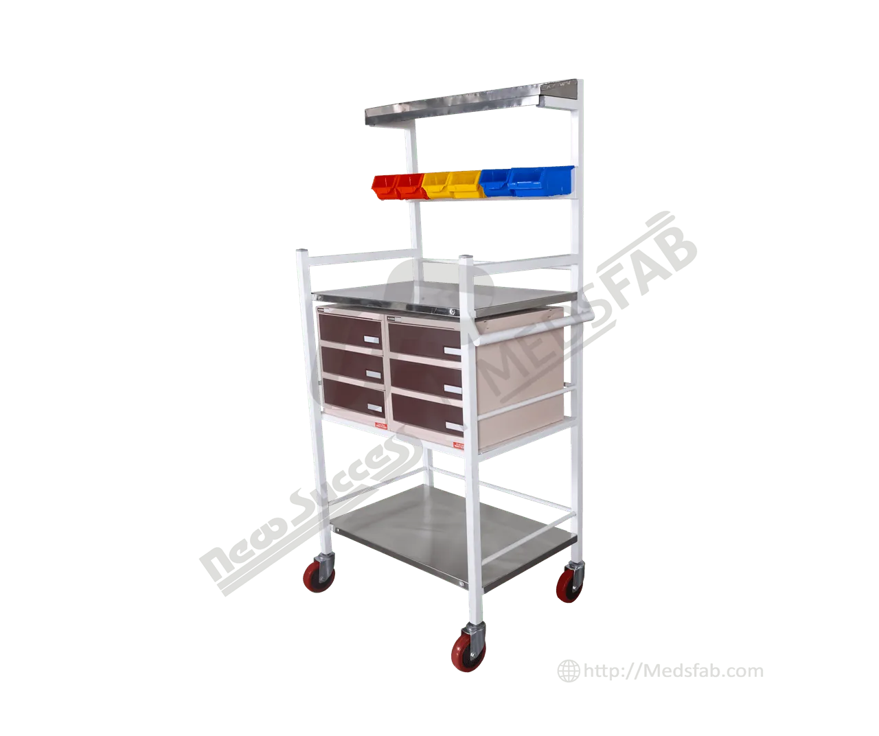 9102 CRASH CART EMERGENCY TROLLEY S.S.TOP