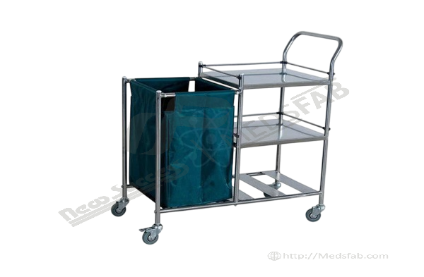 9133 FRESH & SOILED LINEN TROLLEY BIG FULL S.S